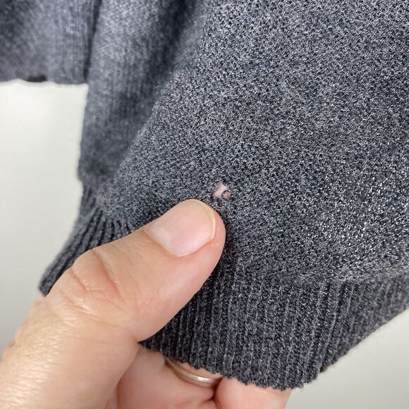 J Jill Cardigan Womens 1X Gray Button Front Wool Knit Sweater Duster Long Sleeve - Picture 7 of 7